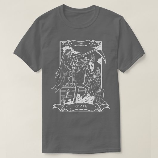 Tarot Death Card Skeleton Skull Horror Bones Goth  T-Shirt (Design vorne)