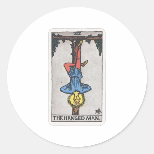 Tarot Der Gehängte The hanged Man Runder Aufkleber (Vorderseite)
