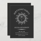 Tarot der kosmischen Sonne mystischer Geburtstag Einladung (Vorne/Hinten)