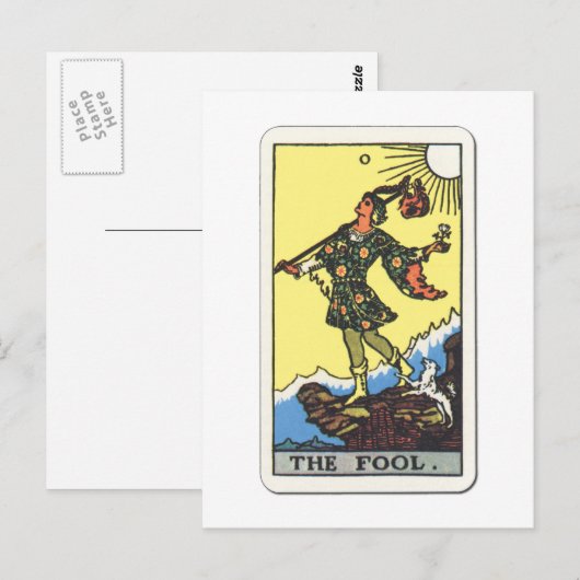 Tarot der Narr Postkarte (Vorne/Hinten)