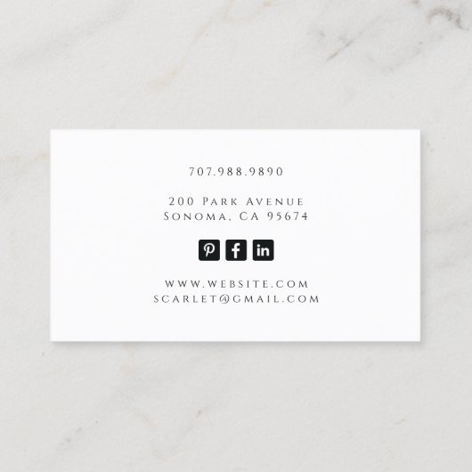 Tarot Dog Walker Sitzplatzkarte Visitenkarte (Rückseite)