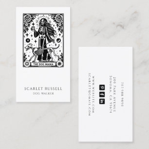 Tarot Dog Walker Sitzplatzkarte Visitenkarte