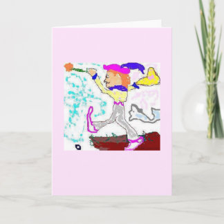 Tarot-Dummkopf-Gruß (rosa Hintergrund) Karte