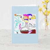 Tarot-Dummkopf-Gruß (Singrünhintergrund) Karte (Gelbe Blume)