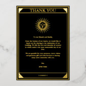 Tarot Elegant Vielen Dank Black Gold Foil Foto Folieneinladung (Vorderseite)