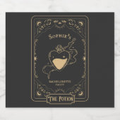 Tarot Esoteric Fortune Black Schaumweinetikett (Einzelnes Label)