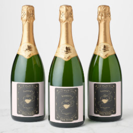 Tarot Esoteric Fortune Pink Schaumweinetikett