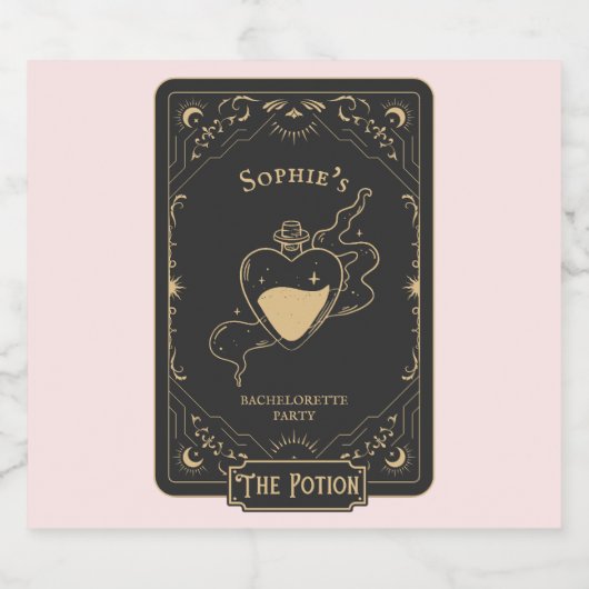 Tarot Esoteric Fortune Pink Schaumweinetikett (Einzelnes Label)