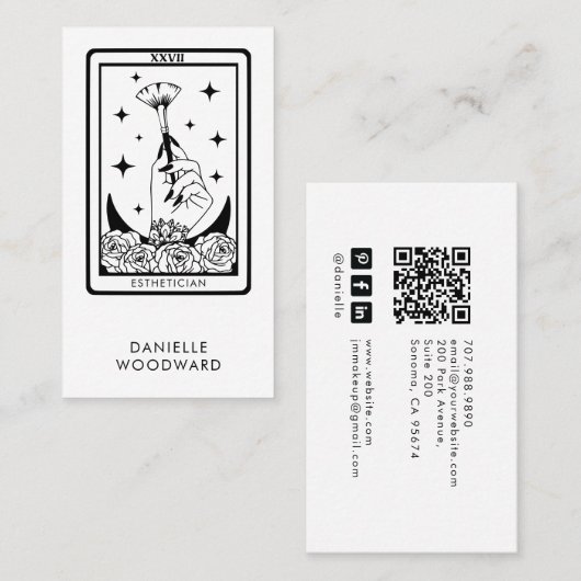 Tarot Esthetiker Branding QR Code Visitenkarte (Vorne/Hinten)
