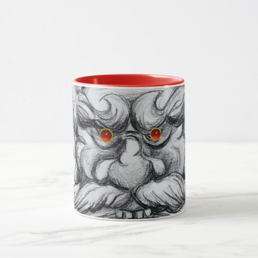 TAROT, FANTASY GROTESQUE MASK Schwarz-weiß Rot Tasse (Zentrum)
