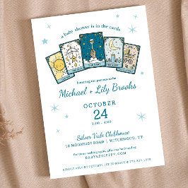 Tarot Fortune Teller Celestial Boy Baby Shower Einladung