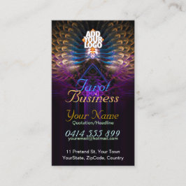 Tarot Fraktal Feathers Business Card Visitenkarte
