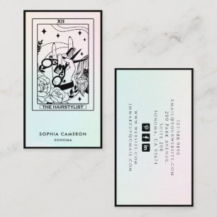Tarot-Friseur-Stylist Pink-Grün-Ombre-Geschäftskar Visitenkarte