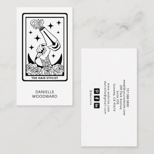 Tarot-Friseur Visitenkarte (Vorne/Hinten)