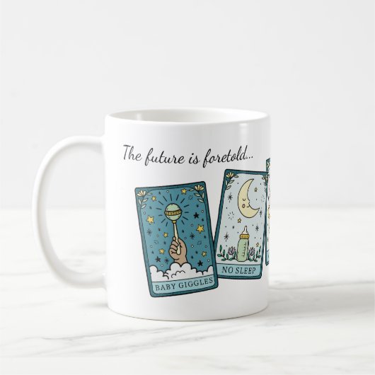 Tarot-Glücksfall Schwangerschaft Geschlecht Neutra Kaffeetasse (Links)