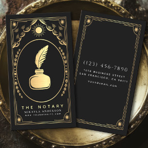 Tarot Gold & Black Vintage Notar  Visitenkarte