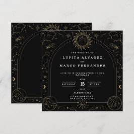 Tarot Gold Elegante Hochzeit Einladung