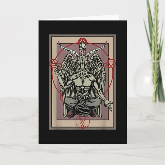 Tarot Goth Card Baphomet Satanic Hexe Pentagram Karte (Vorderseite)