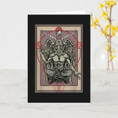 Tarot Goth Card Baphomet Satanic Hexe Pentagram Karte (Gelbe Blume)