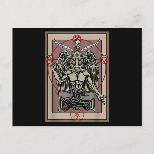 Tarot Goth Card Baphomet Satanic Hexe Pentagram Postkarte (Vorderseite)