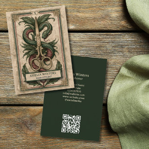 Tarot Goth Vintage Friseur Gold Schere Visitenkarte