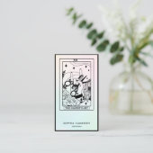 Tarot Hair Stylist Pink Green Ombre Business Card Visitenkarte (Stehend Vorderseite)