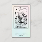 Tarot Hair Stylist Pink Green Ombre Business Card Visitenkarte (Vorderseite)