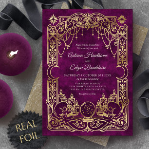 Tarot Halloween Gotische Hochzeit Folieneinladung