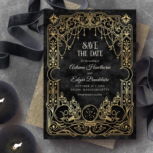 Tarot-Halloween-Gotische Hochzeit Save The Date