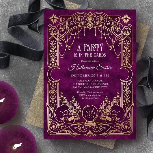 Tarot-Halloween-Party Einladung