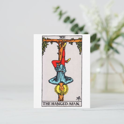Tarot-hangedman Postkarte (Stehend Vorderseite)