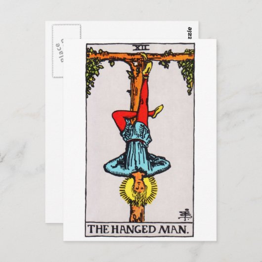 Tarot-hangedman Postkarte (Vorne/Hinten)