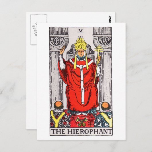 Tarot-hierophant Postkarte (Vorne/Hinten)