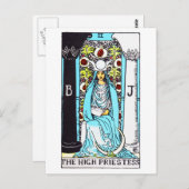 Tarot-Hochpriesterin Postkarte (Vorne/Hinten)
