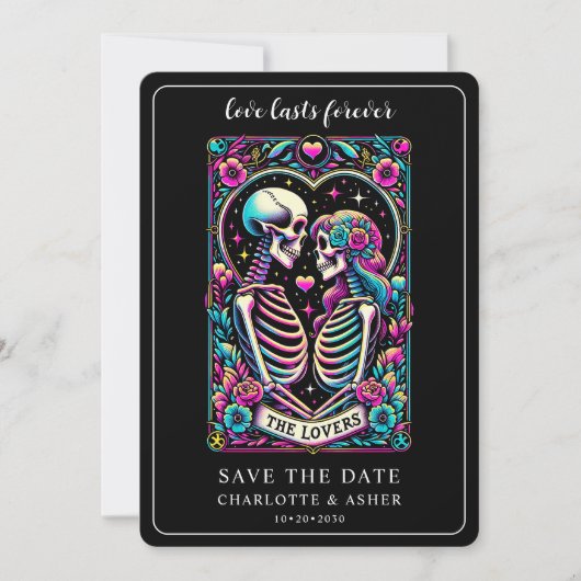 Tarot Hochzeit Speichern Flat Save The Date (Vorderseite)