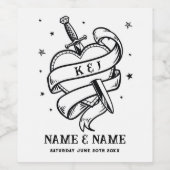 Tarot Hochzeiten Flaschenmarken Herz Traditionelle Weinetikett (Einzelnes Label)