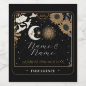Tarot Hochzeitflaschen Labels Sun Moon Weinetikett (Einzelnes Label)