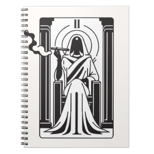 Tarot Hohepriesterin Unkraut Rauchen Okkultismus Notizblock