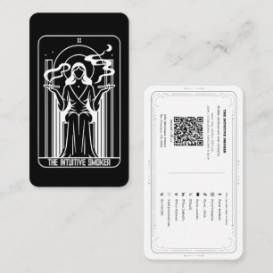 Tarot Hohepriesterin Weiblich Cannabis Rauchen Visitenkarte