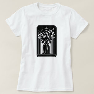 Tarot Hohepriesterin Weiblich Gras Rauchen Okkulti T-Shirt