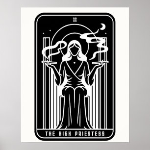 Tarot Hohepriesterin Weiblich Weed Rauchen Okkult Poster