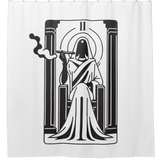 Tarot Hohepriestess Weh-Rauchen-okkultistisch Duschvorhang (Vorderseite)