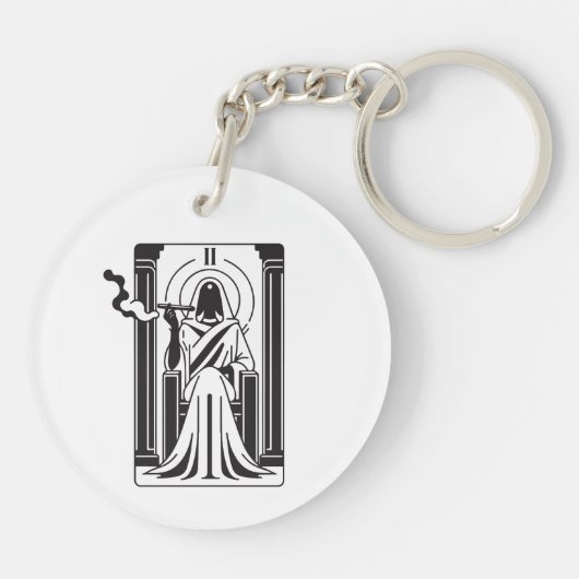 Tarot Hohepriestess Weh-Rauchen-okkultistisch Schlüsselanhänger (Rückseite)
