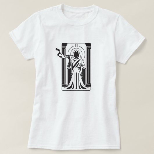 Tarot Hohepriestess Weh-Rauchen-okkultistisch T-Shirt (Design vorne)