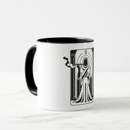 Tarot Hohepriestess Weh-Rauchen-okkultistisch Tasse (Vorderseite Links)