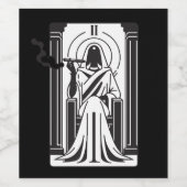 Tarot Hohepriestess Weh-Rauchen-okkultistisch Weinetikett (Einzelnes Label)