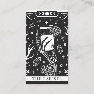 Tarot Holzkohlegrau Barista Visitenkarte
