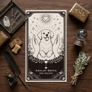 Tarot Hundeausführer Boho Mystischer Welpe Visiten Visitenkarte