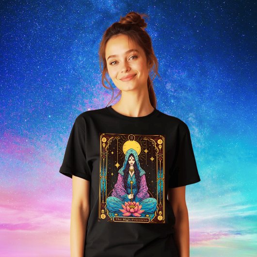 Tarot Illustration, die Hohepriesterin Tri-Blend Shirt