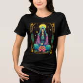 Tarot Illustration, die Hohepriesterin Tri-Blend Shirt (Vorderseite)